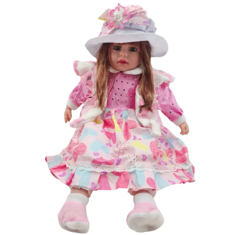 عروسک ناب سل مدل موزیکال دامن چین دار ارتفاع 60 سانتی متر کد BEAUTIFUL DOLL005 