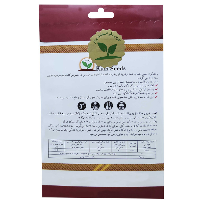 بذر تره کیان بذر کد KBZ-03