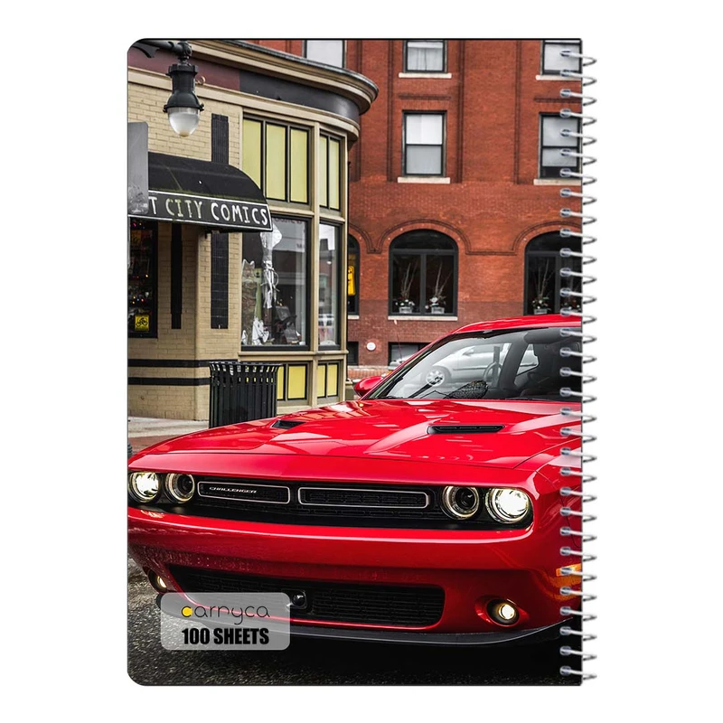 دفتر مشق 100 برگ سیمی کارنیکا طرح دوج چلنجر Dodge Challenger کد 23212