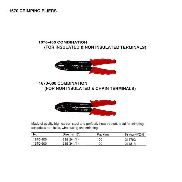 انبر پرس سر سیم تاپ من مدل 1670-400 سایز 9 اینچ