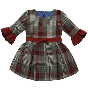 پیراهن دخترانه مدل گندم رنگ زرشکی