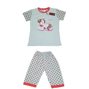 ست تی شرت و شلوارک دخترانه آییفن مدل اسب تک شاخ یونیکورن