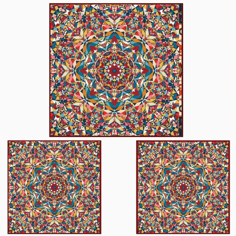 رو میزی سه تکه طرح هندسی فرش کد GR1354