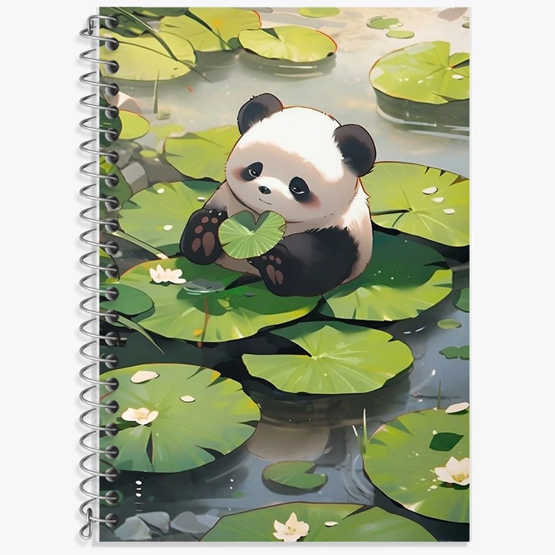 دفتر زبان 50 برگ خندالو مدل دو خط طرح پاندا کد F970