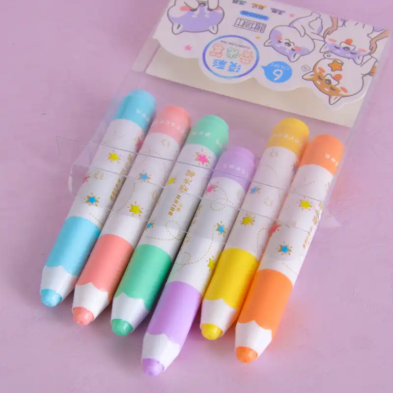 ماژیک علامت گذار مدل مداد رنگی بسته 6 عددی