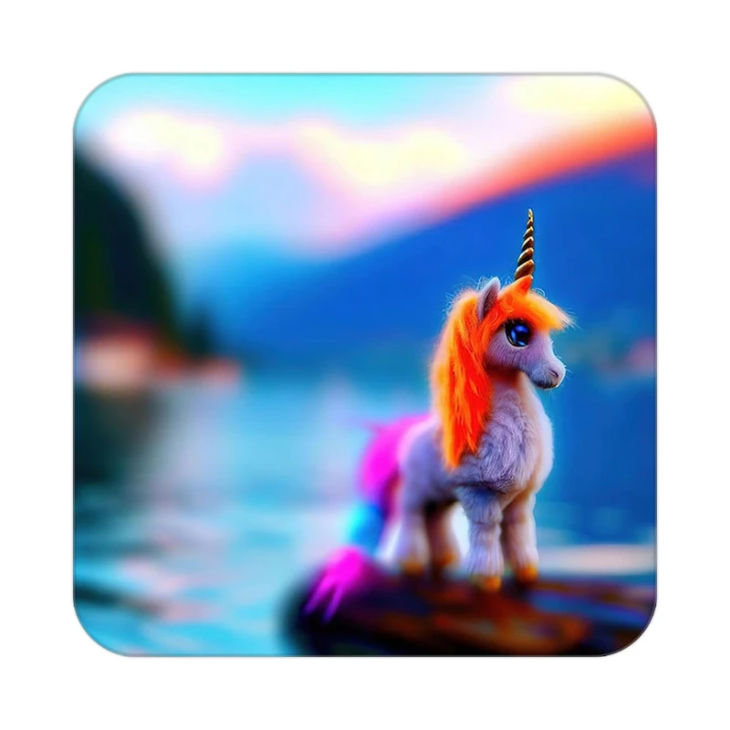 زیر لیوانی کاکتی طرح اسب تک شاخ و یونیکورن مدل mp29230