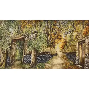 فرش دستباف دیوار کوب مدل کوچه باغ