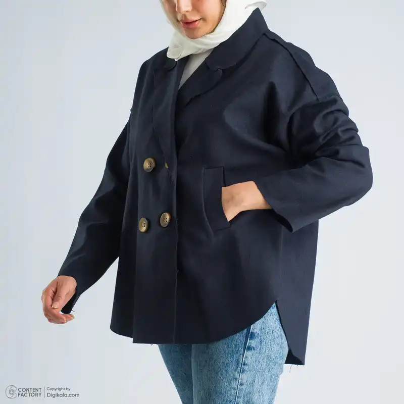 پالتو زنانه گردیه مدل 330107 رنگ سرمه ای