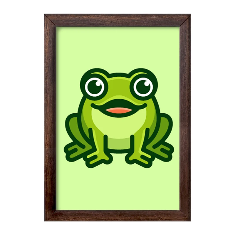 تابلو خندالو طرح حیوانات بامزه قورباغه کد 28210