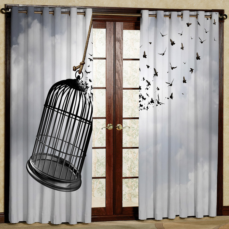پرده مدل قفس هازان پانچی کد 1128 سایز 140x200 سانتی متر