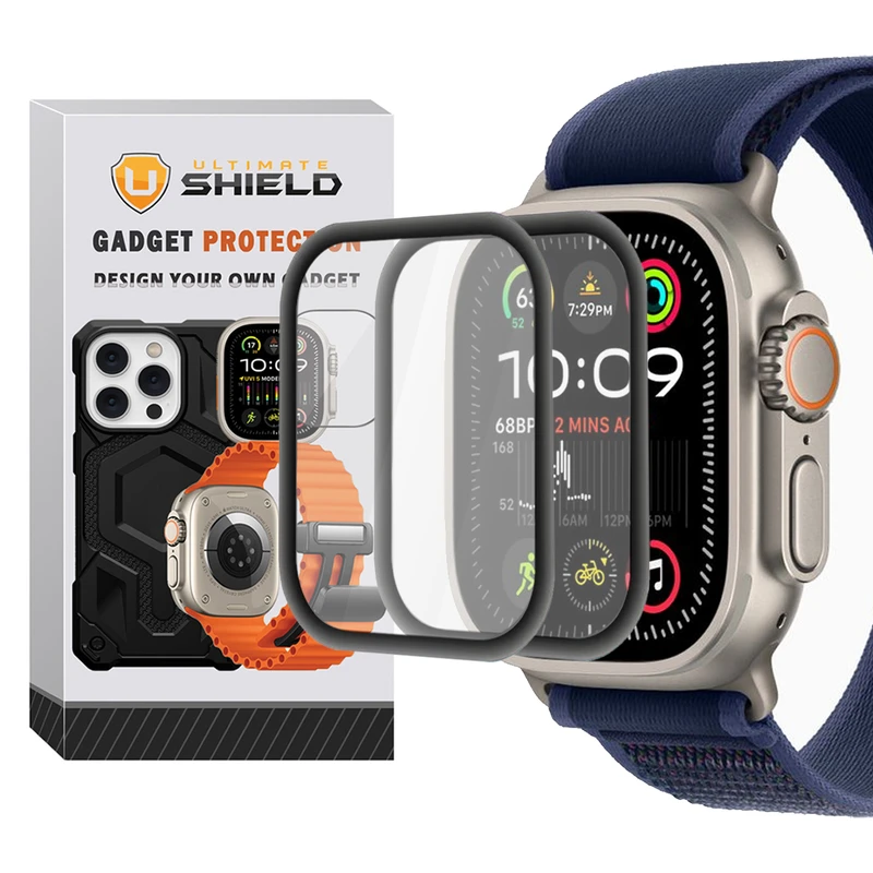 محافظ صفحه نمایش آلتیمیت شیلد مدل Film Protector UL مناسب برای اپل واچ Ultra سایز 49 میلی متری بسته دو عددی