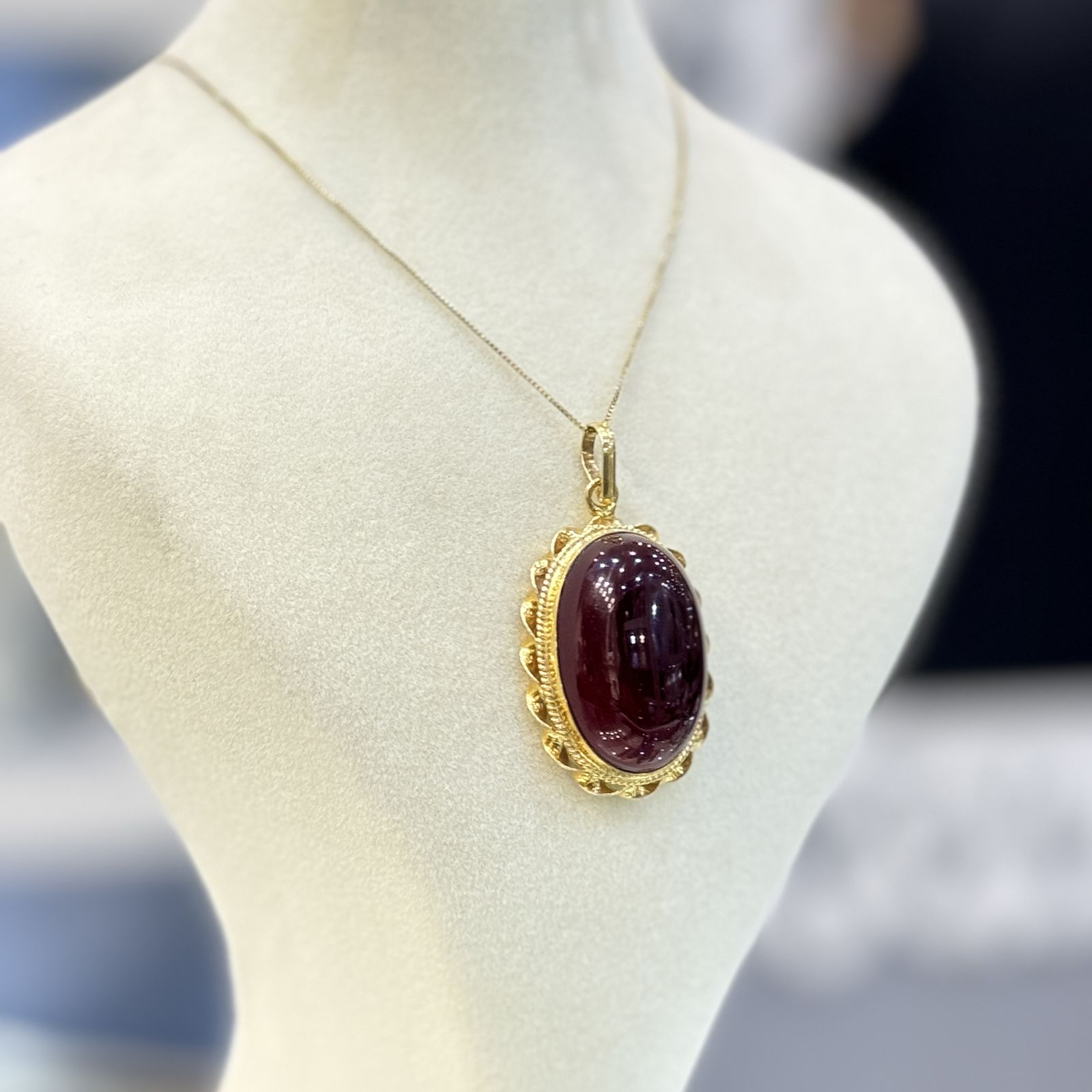 گردنبند نقره زنانه مدل دستساز عقیق طبیعی 44-34 - - 3