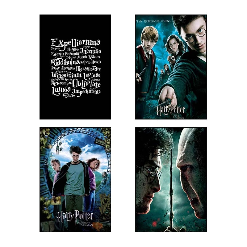 تابلو شاسي کارنيکا طرح هری پاتر Harry Potter کد 56300 مجموعه 4 عددی