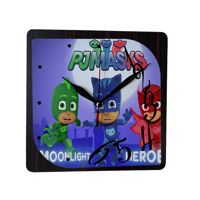 ساعت دیواری کودک طرح pj masks کد Tz7