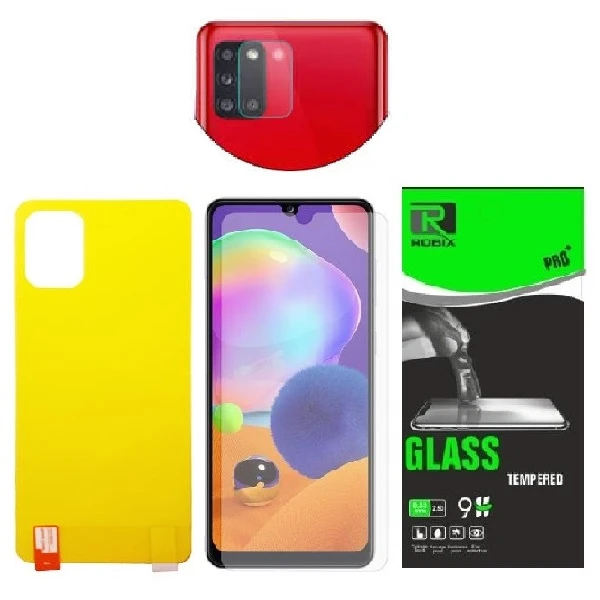 محافظ صفحه نمایش روبیکس مدل SA-A51 مناسب برای گوشی موبایل سامسونگ Galaxy A51 به همراه محافظ پشت گوشی و محافظ لنز دوربین