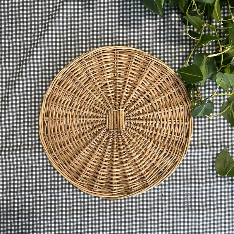 سینی حصیری مدل مروار طرح گرد کد 30