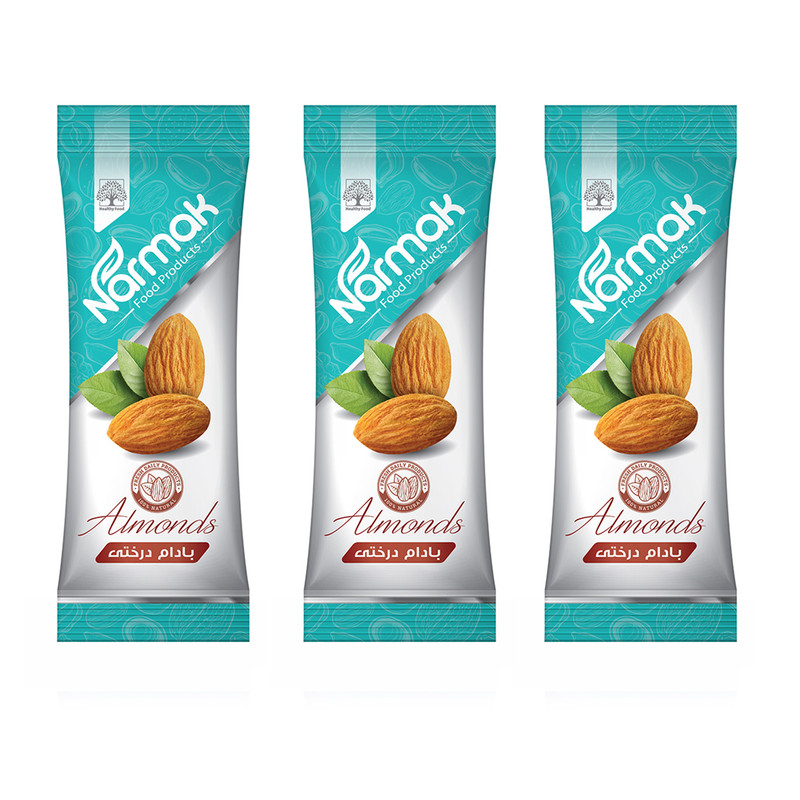 مغز بادام درختی نمکی نارمک - 105 گرم بسته 3 عددی