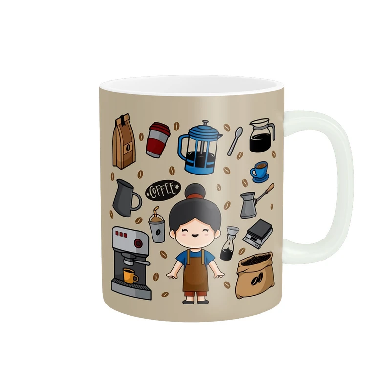 ماگ پاد آفرین مدل دختر باریستا کد 169