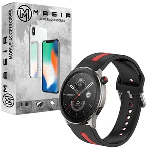 بند مسیر مدل silic dual color مناسب برای ساعت هوشمند آمازفیت GTR 4