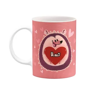 ماگ کاکتی طرح اسم تسلا مدل قلب کد mgn12161