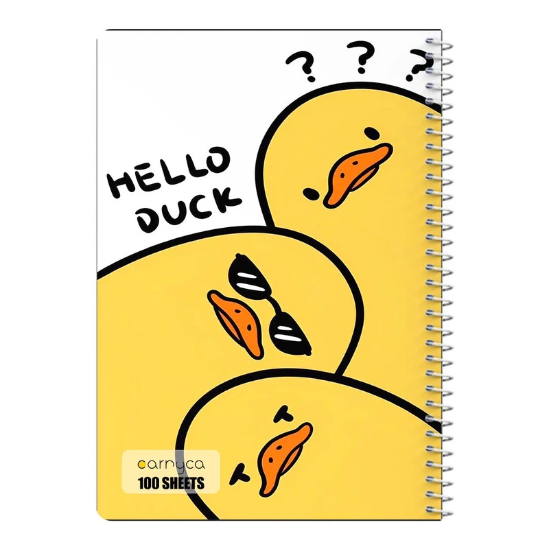 دفتر شطرنجی 100 برگ سیمی کارنیکا طرح اردک کیوت Cute Duck کد 17291
