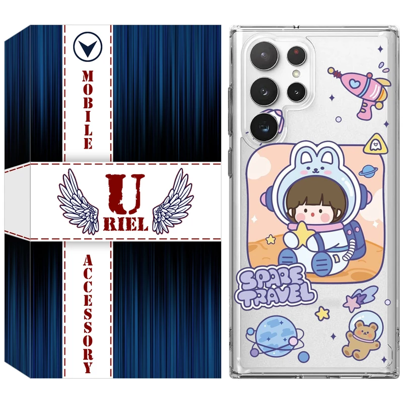 کاور یوریل مدل Clear کد 9 طرح دختر فضانورد مناسب برای گوشی موبایل سامسونگ Galaxy S22 Ultra