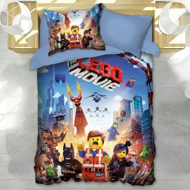 روکش لحاف مدل لگو یک نفره سایز 160x220 سانتی متر