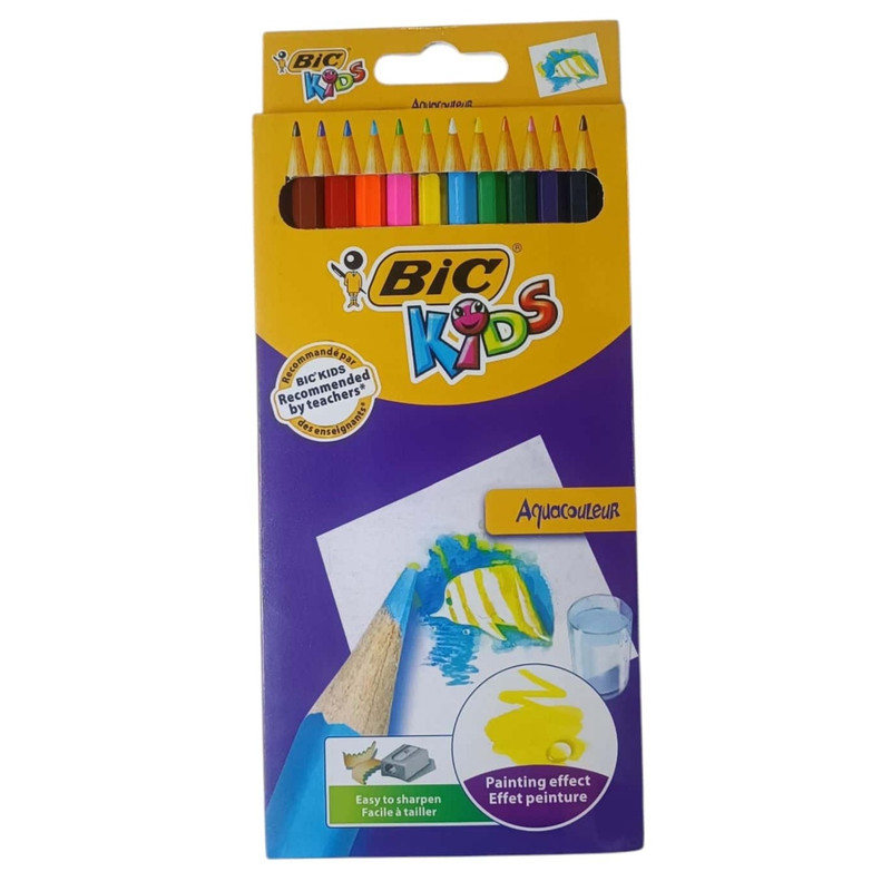 مداد رنگی 12 رنگ بیک مدل Aquacolour
