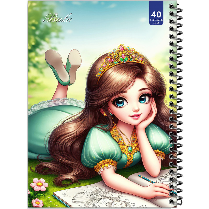 دفتر نقاشی 40 برگ انتشارات بله طرح دخترانه کد A4-K135