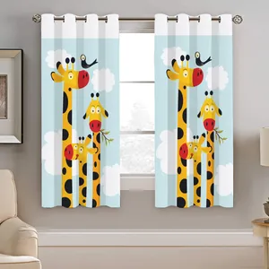 پرده نیروانا طرح زرافه کودک مدل مخمل کد 4088 سایز 140×200 سانتی متر