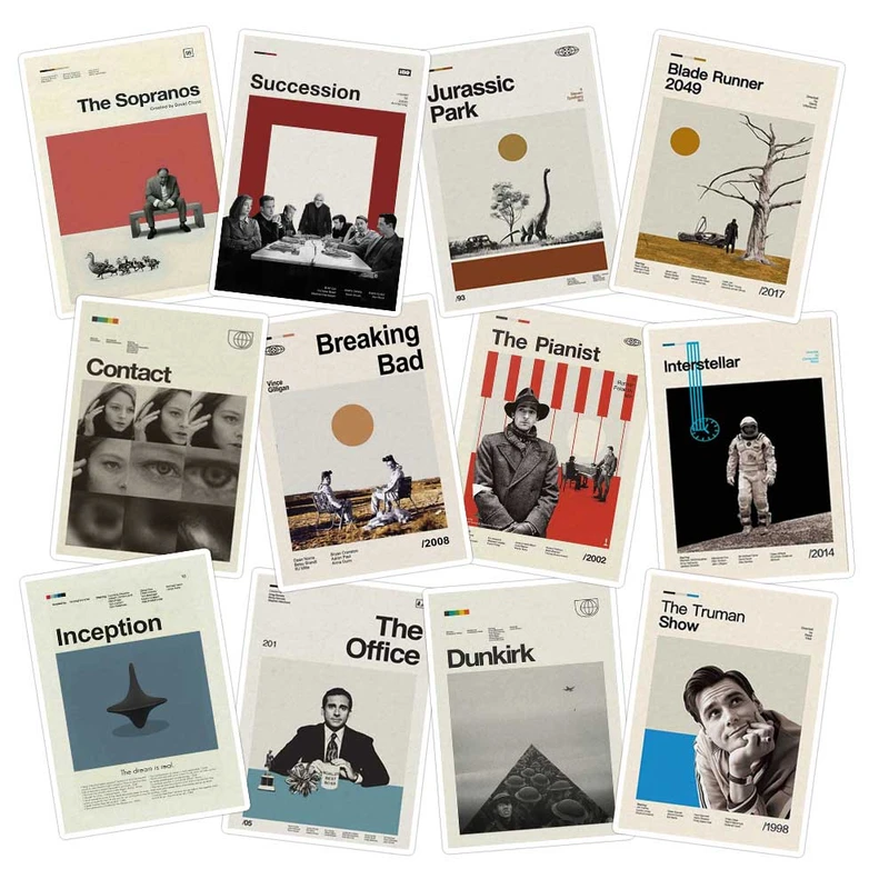 استیکر لپ تاپ ماسا دیزاین طرح فیلم کد STMD مجموعه 12 عددی