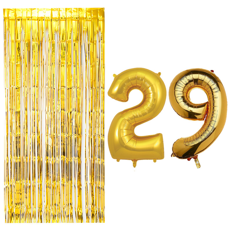 بادکنک فویلی مسترتم طرح عدد 29 به همراه پرده تزئینی بسته 3 عددی