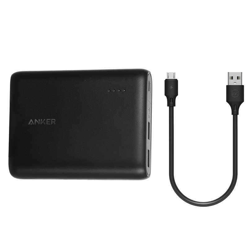 شارژر همراه انکر مدل A1214 PowerCore ظرفیت 10400 میلی آمپر ساعت به همراه کابل تبدیل MicroUSB