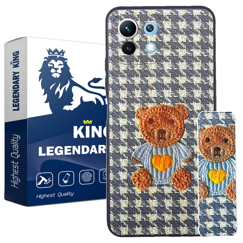 کاور لاین کینگ طرح خرس 3D مناسب برای گوشی موبایل شیائومی Mi 11 Lite به همراه پایه نگهدارنده