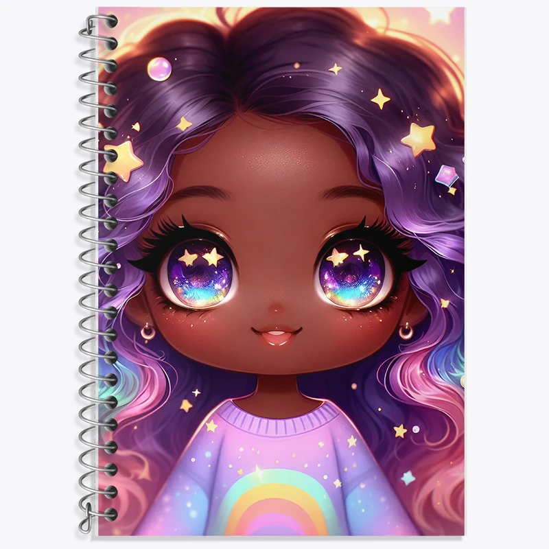 دفتر زبان 50 برگ خندالو مدل سه خط طرح دخترانه کیوت کد F6062