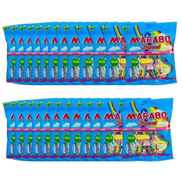 پاستیل رنگین کمانی مارابو - 50 گرم بسته 24 عددی