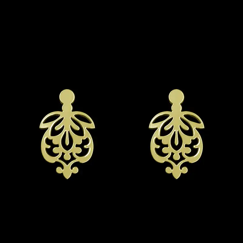 گوشواره طلا 18 عیار زنانه مدوپد مدل هندسی کد GA1-15155