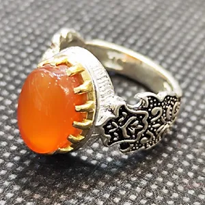 انگشتر نقره مردانه مدل سنگ عقیق یمانی کد P256