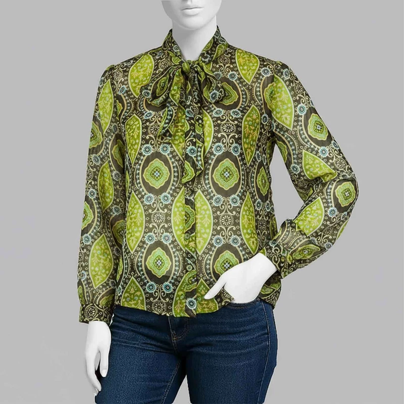 شومیز آستین بلند یقه کراواتی زنانه مکس مدل مجلسی 47513