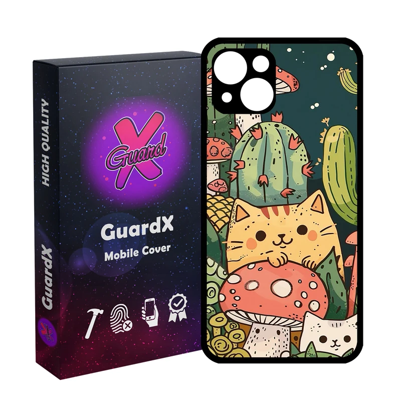 کاور گارد ایکس طرح گربه مدل  Glass10782 مناسب برای گوشی موبایل اپل iPhone 13