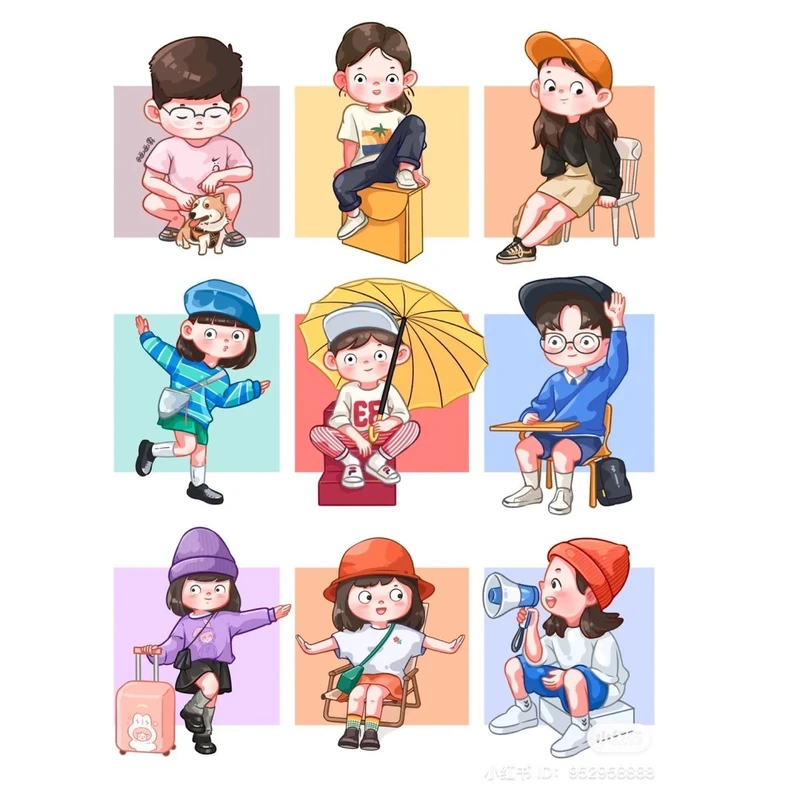 برچسب طرح بچه های بازیگوش کد 687 مجموعه 9 عددی