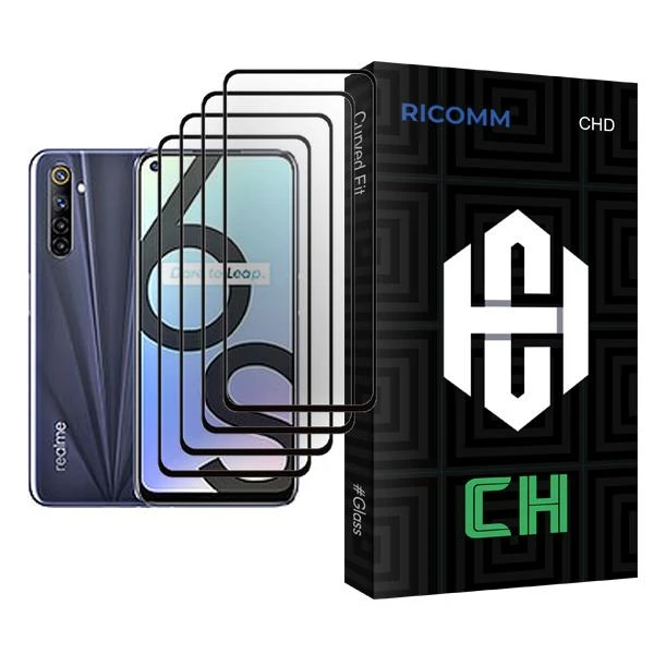 محافظ صفحه نمایش ریکام مدل CH Glass MIX004 مناسب برای گوشی موبایل ریلمی 6S بسته چهار عددی