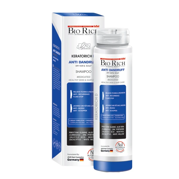 شامپو ضد شوره مو بایوریچ مدل کراتوریچ دی حجم 250 میلی لیتر