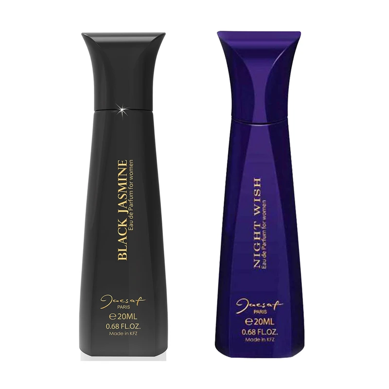 عطر جیبی زنانه ژک ساف مدل Night Wish حجم 20 میلی لیتر به همراه عطر جیبی زنانه مدل Black Jasmine