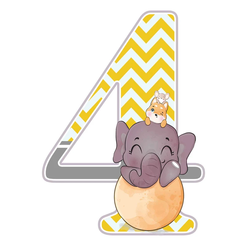 استند رومیزی مدل  تولد عدد 4 طرح فیل کد 954