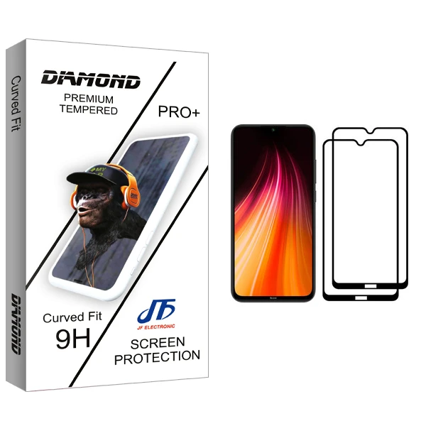 محافظ صفحه نمایش جی اف مدل Diamond glass مناسب برای گوشی موبایل شیائومی Redmi Note 8 بسته دو عددی