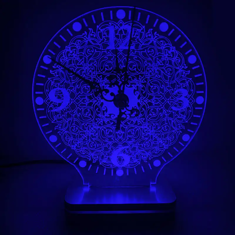 چراغ خواب طرح اسلیمی مدل ساعت رومیزی