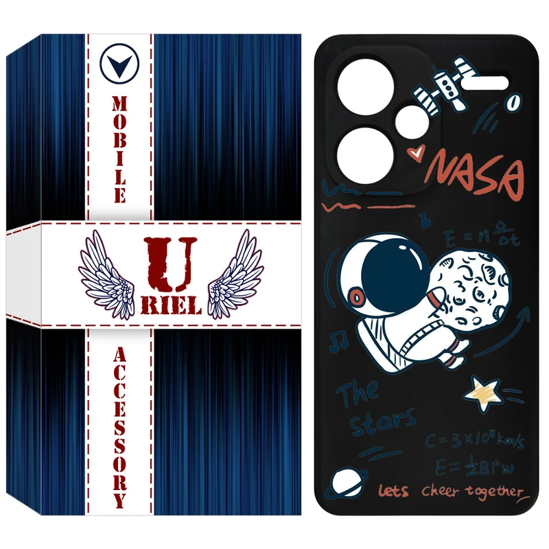 کاور یوریل قاب مدل KSH کد 27 طرح ناسا مناسب برای گوشی موبایل شیائومی Redmi Note 13 Pro Plus