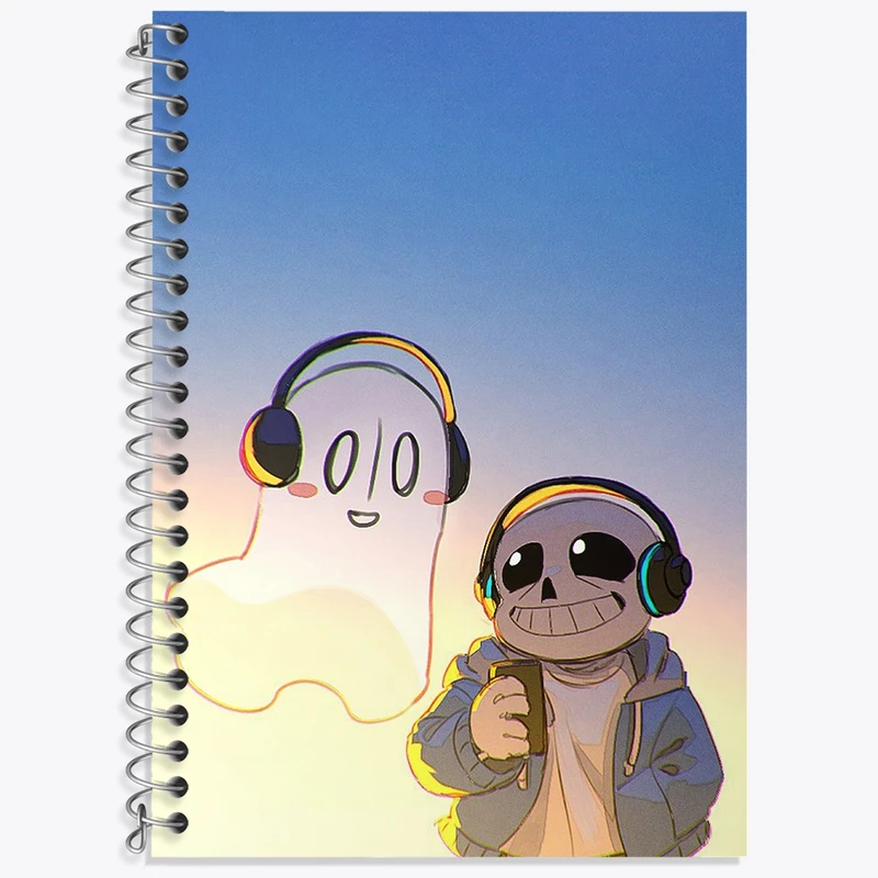 دفتر زبان 50 برگ خندالو مدل دو خط طرح بازی آندرتیل (Undertale) کد 31741