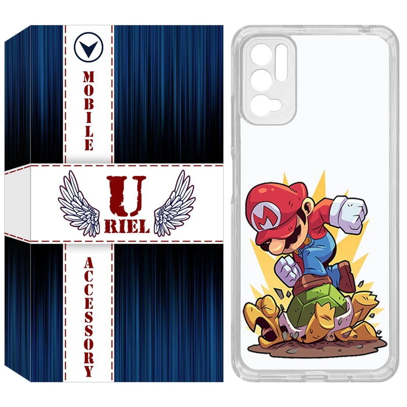 کاور یوریل مدل Clear کد 64 طرح ماریو مناسب برای گوشی موبایل شیائومی Redmi Note 10 5G / Note 11SE / Poco M3 Pro